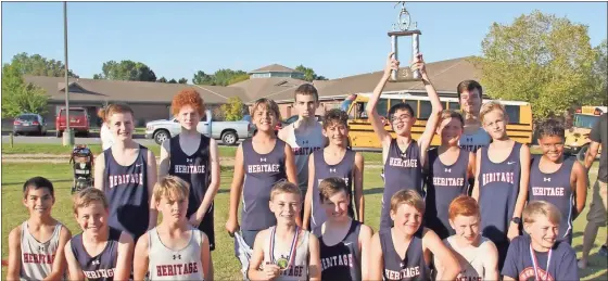  ?? Scott Herpst ?? The Heritage Middle School Generals won their 15th consecutiv­e NGAC boys’ cross country title last Tuesday, edging out Dade by just three points.