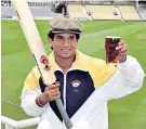  ?? ?? Cheers: India’s Sachin Tendulkar toasts his arrival at Yorkshire in 1992 with a pint
