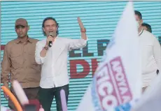  ?? ?? Federico Gutierrez, speaks during a campaign rally in Cucuta.