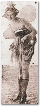  ??  ?? Con este peladísimo bikini andaba Edith White en las playas de Nueva York durante el verano de 1920; fue multada. Ella demandó al gobierno neoyorkino por 10 mil dólares.