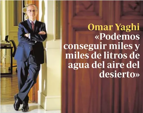  ?? RAMÓN LADRA ?? Omar Yaghi, en la sede de la Fundación BBVA, donde obtuvo el premio Fronteras del Conocimien­to