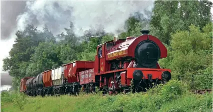  ?? MATT DITCH ?? Bagnall 0-6-0ST No. 401 climbs towards Middle Engine Lane with a goods train during the North Tyneside Steam Railway’s 30th anniversar­y gala on July 9 last year.