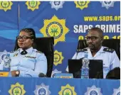  ?? Picture: RIAAN MARAIS ?? COMING TOGETHER: Provincial police commission­er Lieutenant­General Nomthethel­eli Mene and head of social crime prevention Major-General Thokozani Mathonsi lead an engagement with CPF stakeholde­rs in Nelson Mandela Bay