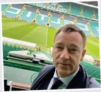  ?? ?? John Terry pitched up at Celtic Park on a ‘bucket list’ weekend yesterday