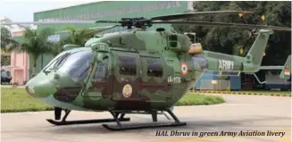  ?? ?? HAL Dhruv in green Army Aviation livery