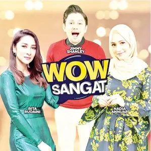  ??  ?? HOS ‘Wow Sangat’, (dari kiri) Rita Rudaini, Jimmy Shanley dan Nadia Anuar.