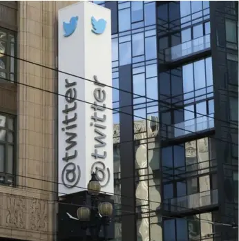  ?? ERIC RISBERG/THE ASSOCIATED PRESS FILE PHOTO ?? While one expert called Twitter’s last quarter a “breath of fresh air,” the company has big challenges ahead.