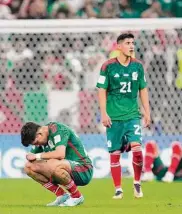  ?? Manu Fernandez/Associated Press ?? Kevin Alvarez crouches after Mexico was eliminated in the group stage despite beating Saudi Arabia 2-1.