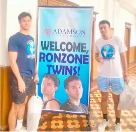  ?? PHOTOGRAPH COURTESY OF ADAMSON ?? CADE and Austin Ronzone are set to power Adamson University in Season 87 of the UAAP men’s basketball tournament.