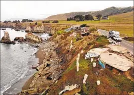  ?? Carolyn Cole Los Angeles Times ?? NORTH OF Bodega Bay at Gleason Beach, remnants of houses and piles of seawalls clutter the shore. In the next decade, the sea could rise more than half a foot.