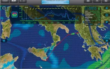  ??  ?? La météo du retour en mer Ionienne fut compliquée.