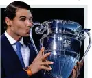  ??  ?? Rafa reigns: Nadal with the year-end world No 1 trophy