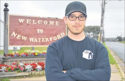  ?? SHARON MONTGOMERY-DUPE/CAPE BRETON POST ?? Trent Ley of New Waterford wears one of his designs from the Small Town Apparel clothing brand he has launched. Ley got tired of waiting for the “right time” to fulfil his dream and decided to launch the clothing line.