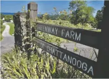  ?? STAFF PHOTO BY ROBIN RUDD ?? The entrance to Greenway Farm is off Gann Store Road.