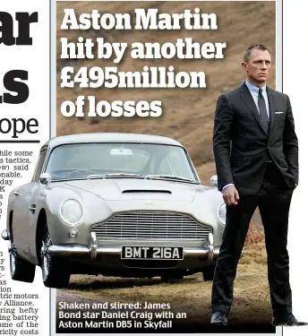  ?? ?? Shaken and stirred: James Bond star Daniel Craig with an Aston Martin DB5 in Skyfall