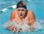  ?? Signal file photo ?? Hart High School swimmer Kyle Brill swims the 200-meter IM against Valencia in 2019. Brill has qualified for the U.S. Olympic Trials in June.