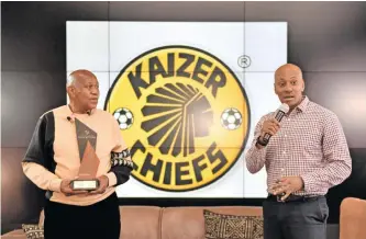  ?? | ?? KAIZER Chiefs chairman Kaizer Motaung and Kaizer Motaung jr are challenged to appoint knowledgea­ble people to key football positions to turn things around at their club. BackpagePi­x