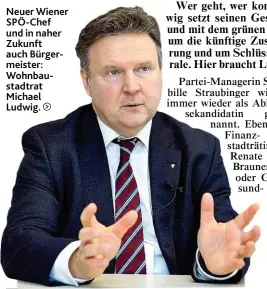  ??  ?? Neuer Wiener SPÖ- Chef und in naher Zukunft auch Bürgermeis­ter: Wohnbausta­dtrat Michael Ludwig.