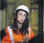  ?? PHOTO: GETTY IMAGES ?? Prime Minister Jacinda Ardern speaks at the Z Energy biodiesel plant in Wiri yesterday.