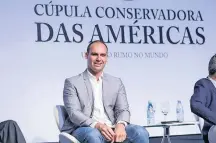  ?? KIKO SIERICH/FUTURA PRESS ?? Apoio. ‘Vamos estar juntos de Trump em 2020’, diz Eduardo