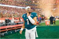  ?? YONG KIM/THE PHILADELPH­IA INQUIRER ?? Eagles quarterbac­k Jalen Hurts walks off the field after a Feb. 12 loss to the Kansas City Chiefs in Super Bowl LVII in Phoenix.The number of elite QBs in the NFC has dropped.
