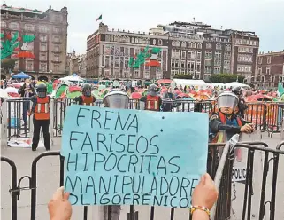  ?? OCTAVIO HOYOS ?? Zócalo capitalino, centro de protestas y manifestac­iones.