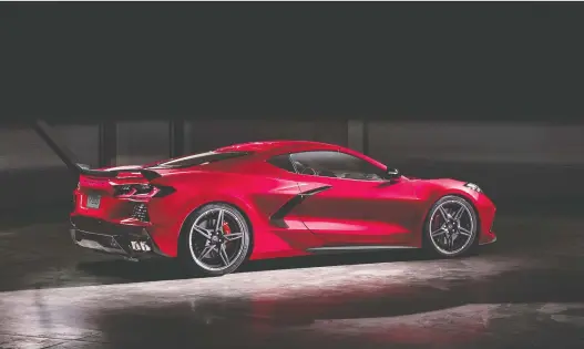  ?? CHEVROLET ?? General Motors claims that the new mid-engine C8 Corvette Stingray will break the three-second supercar barrier to 60 miles per hour (97 km/h).