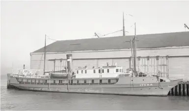  ?? David W. Dickie / San Francisco Maritime National Historical Park ?? The fishing trawler Ituna, shown around 1917, sank in a storm 6 miles off the coast of Point Reyes in 1920.