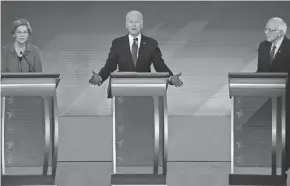  ?? ELISE AMENDOLA/AP ?? Sens. Elizabeth Warren, left, and Bernie Sanders, right, are at risk of being excluded from President-elect Joe Biden’s administra­tion.