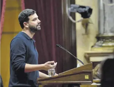  ?? David Zorrakino / Europa Press ?? Ruben Wagensberg, durante una intervenci­ón en el Parlament de Catalunya.