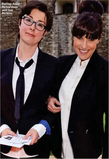  ??  ?? Dating: Anna Richardson and Sue Perkins