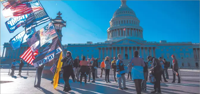  ?? Photo: Nampa/AFP ?? Not conceding… Supporters of US President Donald Trump rally at the US Capitol in Washington, DC, on Saturday.