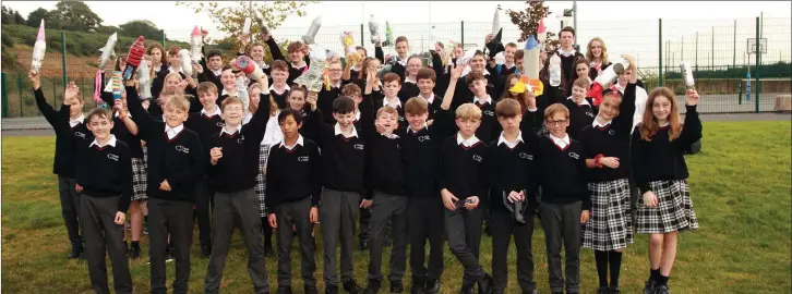  ??  ?? First year student’s water rocket launch during Science Week at Creagh College.