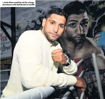  ??  ?? > Amir Khan could be set for a huge showdown with Kell Brook in Cardiff