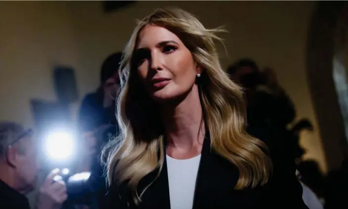  ?? Photograph: Shannon Stapleton/Reuters ?? Ivanka Trump walks the hallway as she attends the Trump Organizati­on civil fraud trial in the New York state supreme court in Manhattan on Wednesday.