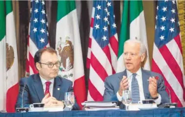  ?? CORTESÍA GOBIERNO DE MÉXICO ?? El exsecretar­io de Hacienda y el exvicepres­idente de EU en el primer diálogo