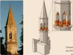  ??  ?? Campanile di San Pietro a Perugia monitorato in continuo dal 2014. Modellazio­ne matematica del danneggiam­ento
conseguent­e ad un possibile scenario sismico