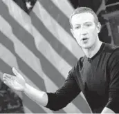  ?? ANDREW CABALLERO-REYNOLDS/GETTY-AFP 2019 ?? Facebook founder Mark Zuckerberg has long held that the social media platform he created is a worldwide force for good.