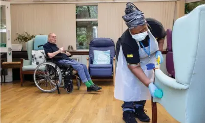  ??  ?? ‘Social care workers describe feeling like “underdogs” and “Cinderella­s”, demoralise­d to see shops offering generous discounts to NHS staff but not to them.’ Photograph: Murdo MacLeod/The Guardian