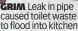  ?? ?? GRIM Leak in pipe caused toilet waste to flood into kitchen