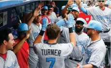  ?? /GETTY IMAGES ?? Trea Turner abrió el juego de ayer en Citi Field con jonrón por los Nacionales.