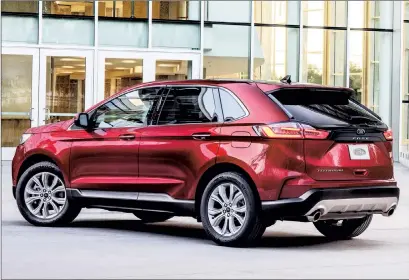  ?? ?? The 2021 Ford Edge CUV Crossover Utility Vehicle. Photo courtesy of Ford Internet Media.