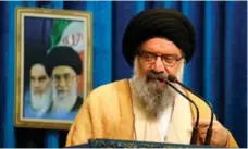  ?? ATTA KENARE/AFP/GETTY IMAGES ?? “Cyberspace was kindling the fire of the battle,” Ayatollah Ahmad Khatami told thousands of worshipper­s during Friday prayers in Tehran.