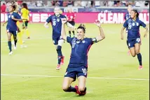  ??  ?? U.S. forward Carli Lloyd (10) slides on the turf after scoring in the first minute against Jamaica during the first half of their 2021 WNT Summer Series soccer match, on June 13, in Houston. (AP)