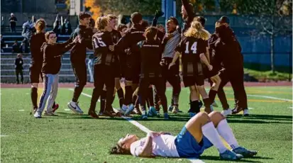  ?? NATHAN KLIMA FOR THE GLOBE ?? The emotions came pouring out after Latin Academy won the City League boys’ soccer title.