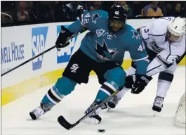  ?? STAFF FILE PHOTO ?? Former Sharks forward Joel Ward has joined other past and present minority NHL players in forming the Hockey Diversity Alliance, which aims to end racism and intoleranc­e in the sport.