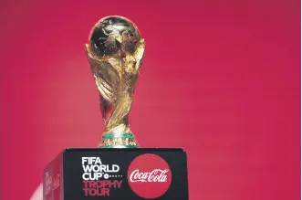  ?? ?? The Qatar FIFA World Cup trophy is on display in Dubai, UAE, May 12, 2022.