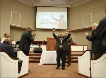  ?? RICH HUNDLEY III — FOR THE TRENTONIAN ?? James Stevenson was presented with the Spirit of Community Service Award at the annual Rev. Dr. Martin Luther King. Jr. Ceremony in Hamilton Thursday evening, Jan. 16, 2020.