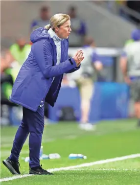  ??  ?? United States coach Jill Ellis directs her team against Sweden during a World Cup match against Sweden on June 20. MICHAEL CHOW/USA TODAY SPORTS