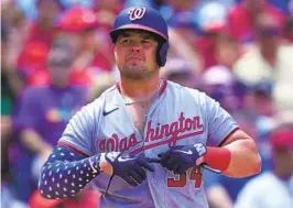  ?? MITCHELL LEFF GETTY IMAGES ?? Slugger Luke Voit now toils for the last-place Washington Nationals.